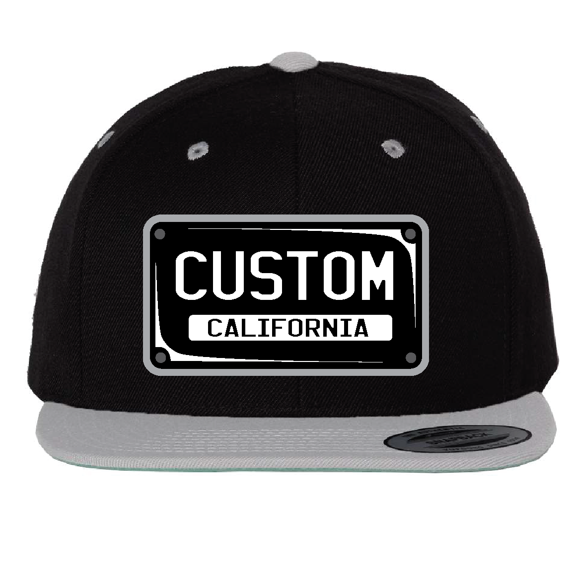 Custom stripe CA Plaque Flat Hat