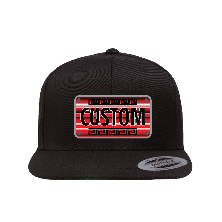 Custom Red/White AZTEC Sarape Plaque Flat Hat