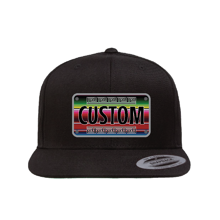 Custom Traditional AZTEC Sarape Plaque Flat Hat