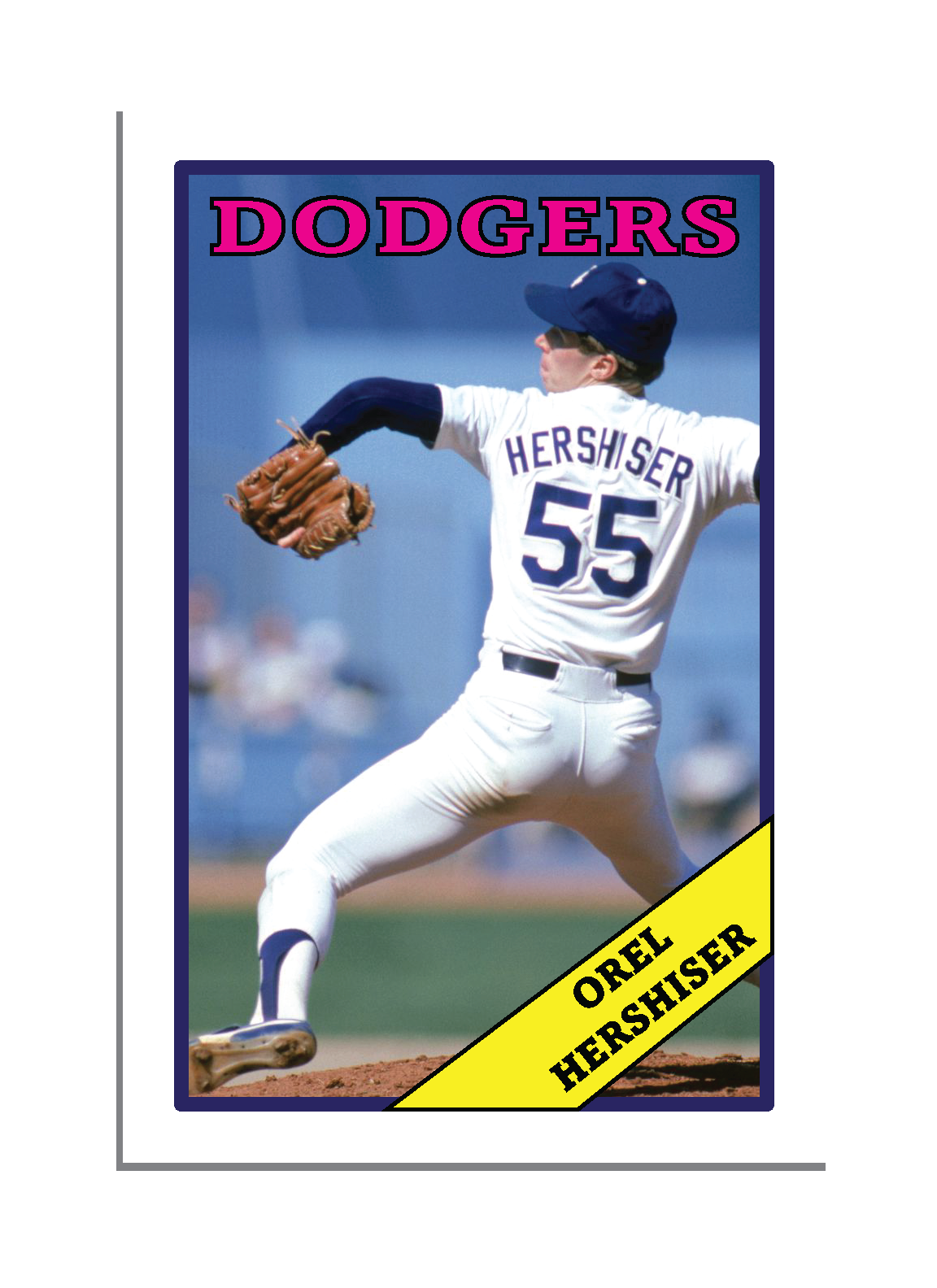 Custom 1988 Orel Hershiser Sport Card Sign