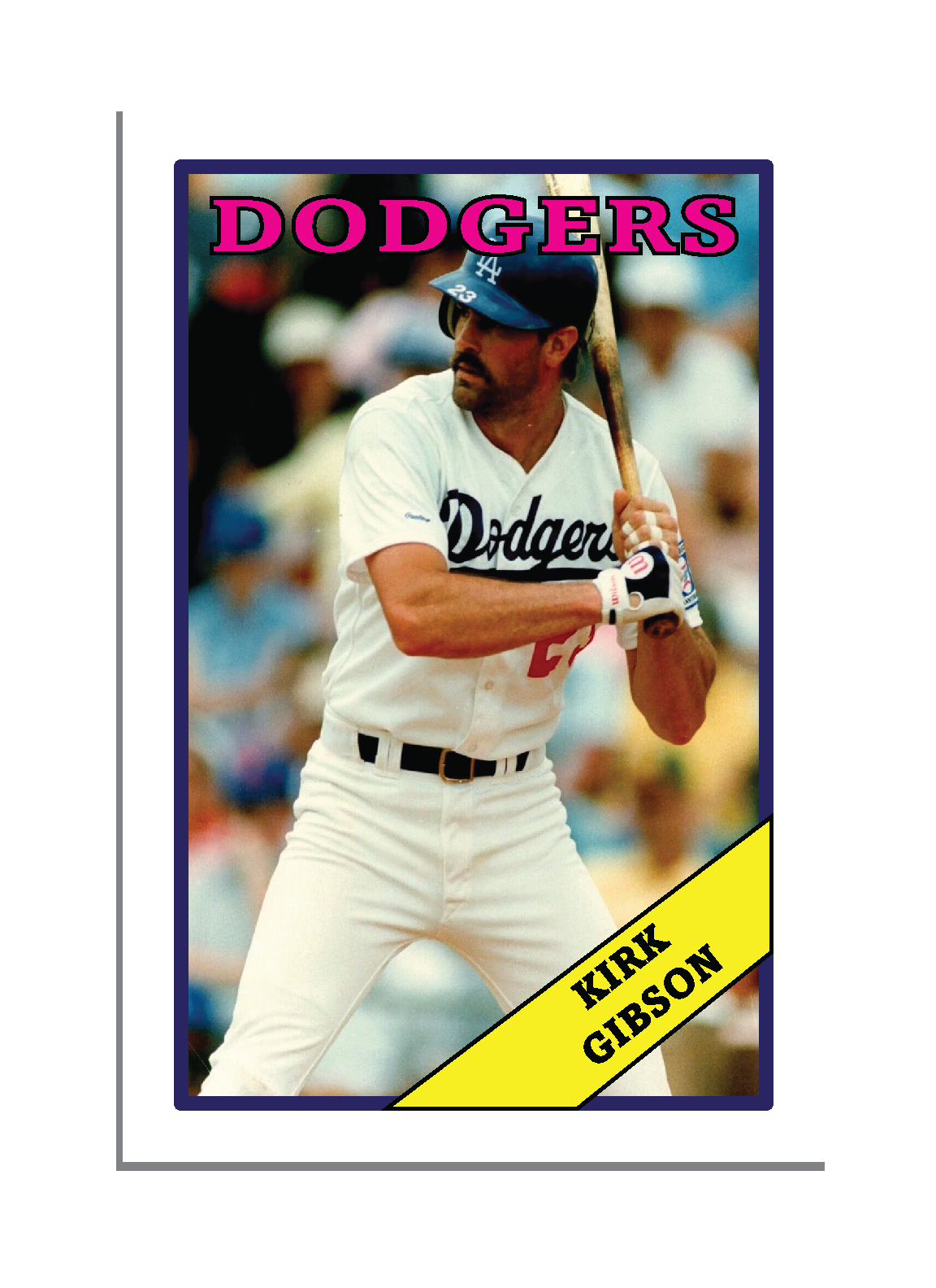 Custom Kirk Gibson Sport Card Sign