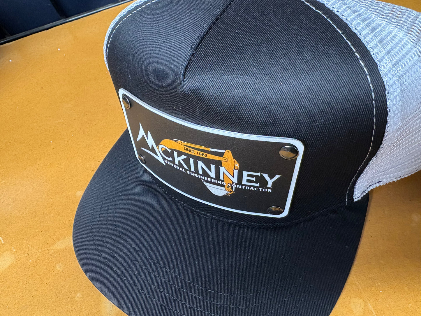Custom Plaque Flat Trucker Hat