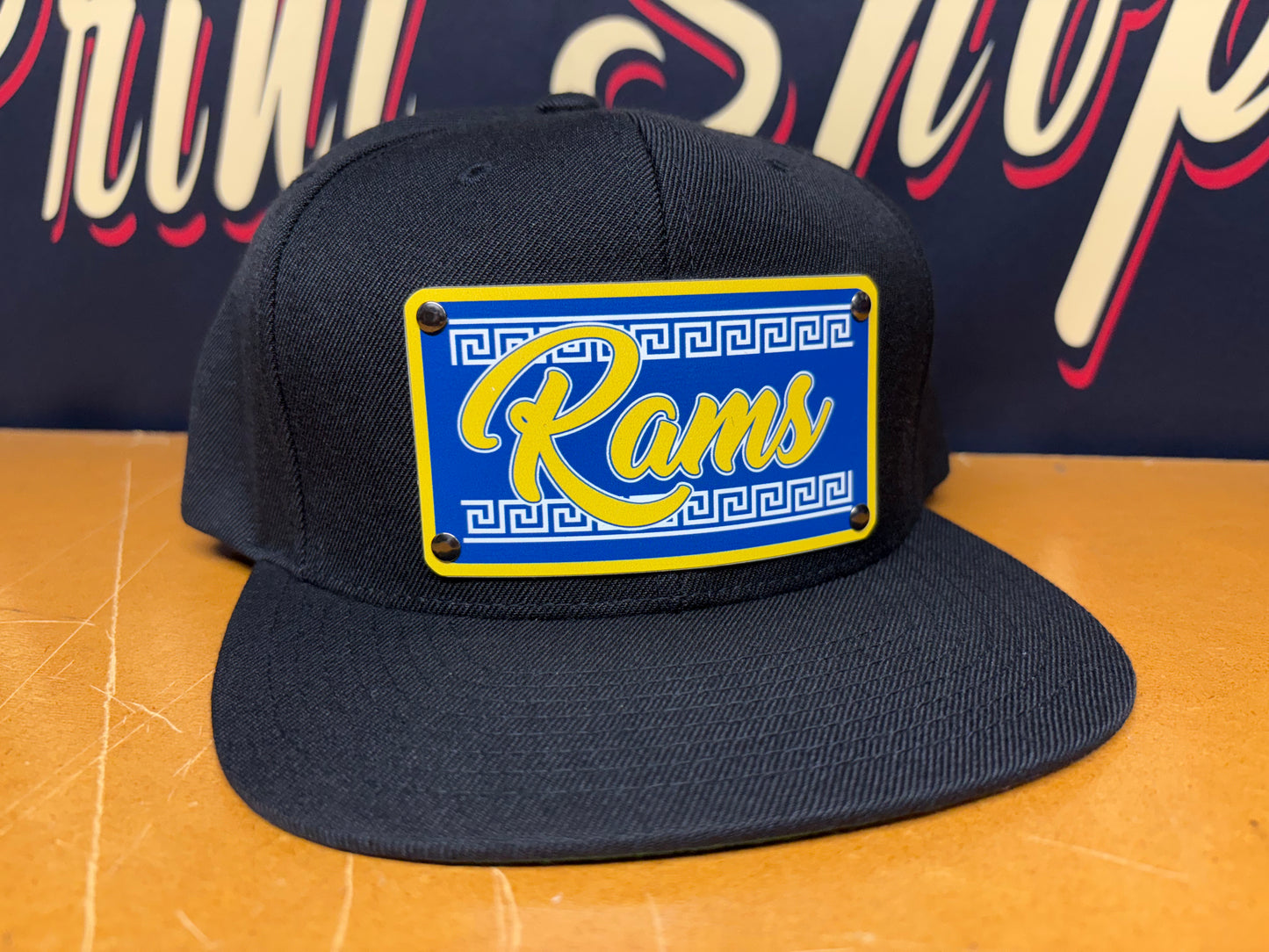 Custom Raza Rams Plaque Hat - OSPS Rams Plaque Style