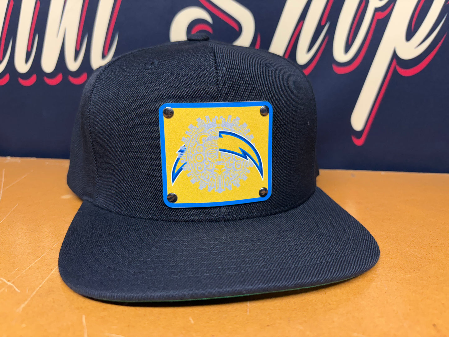 Custom Cal. Chargers Plaque Hat - OSPS Chargers Plaque Style