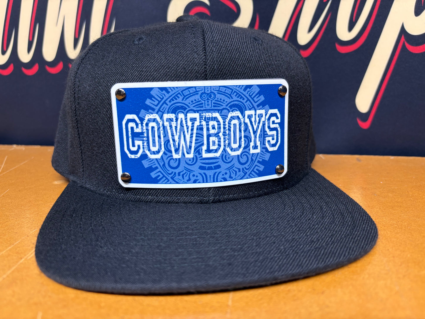 Aztec Calendar Cowboys Plaque Hat - OSPS Cowboys Plaque Style