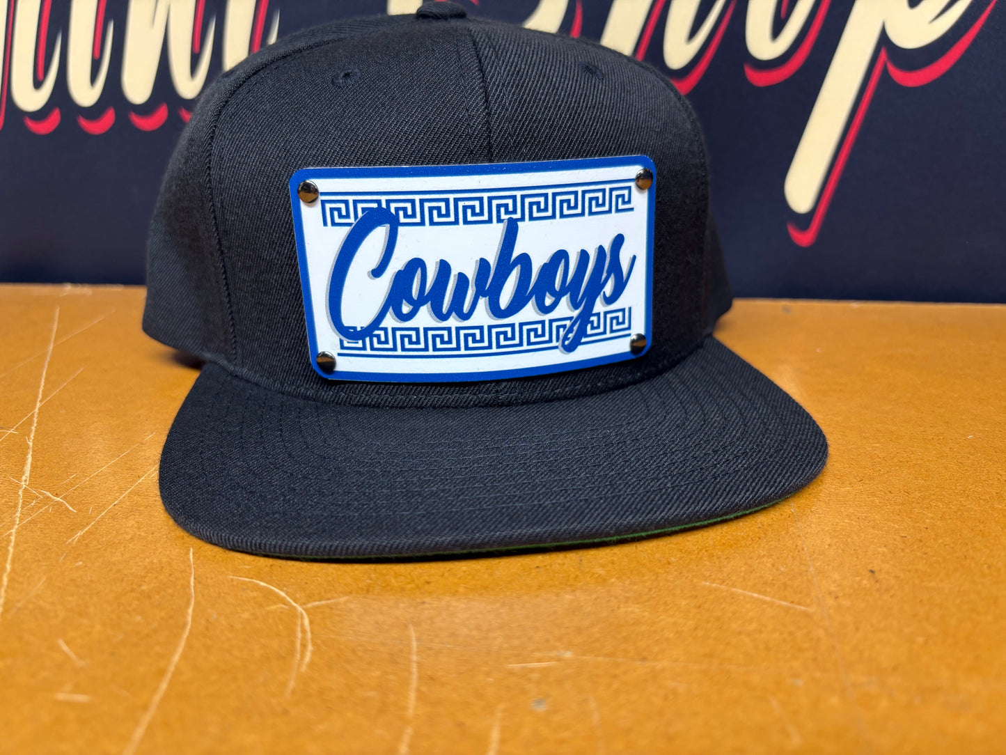 Custom Raza Cowboys Plaque Hat - OSPS Cowboys Plaque Style