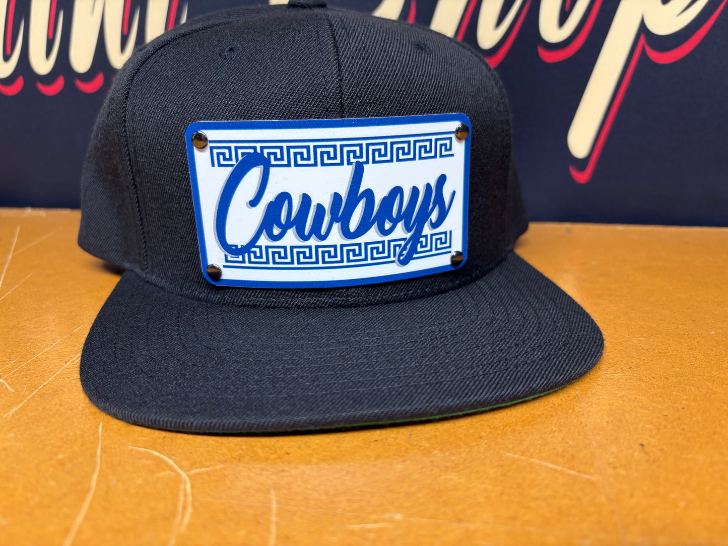 Custom Raza Cowboys Plaque Hat - OSPS Cowboys Plaque Style
