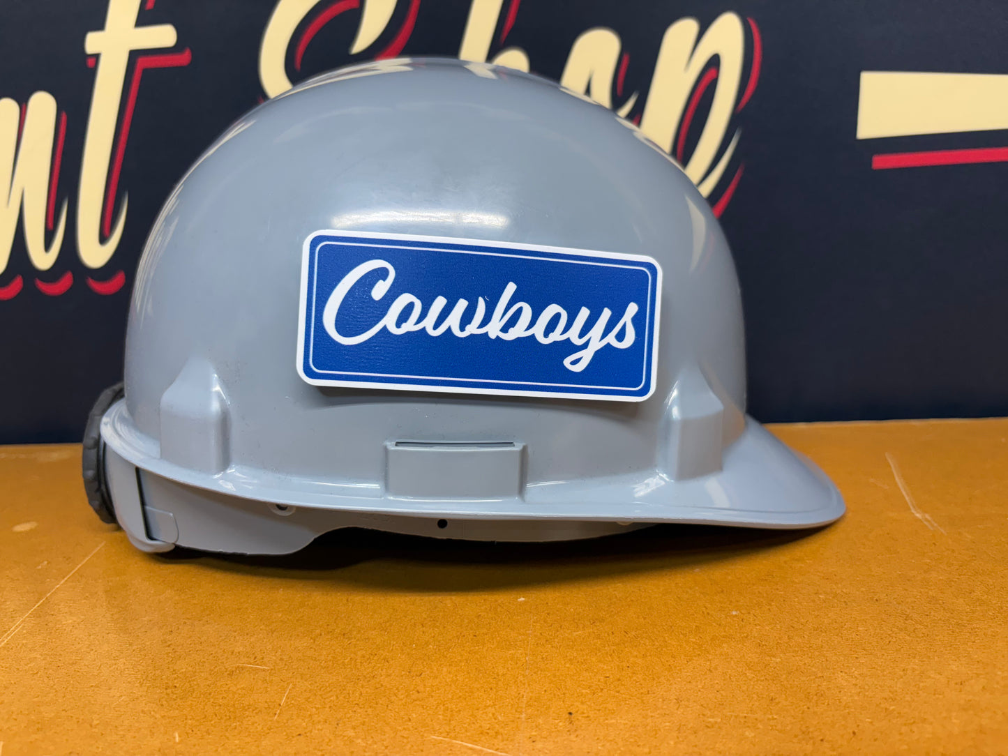 Custom Cowboys Pinstripe Tool Box, Hard Hat, Cooler, Locker Plaque - with adhesive