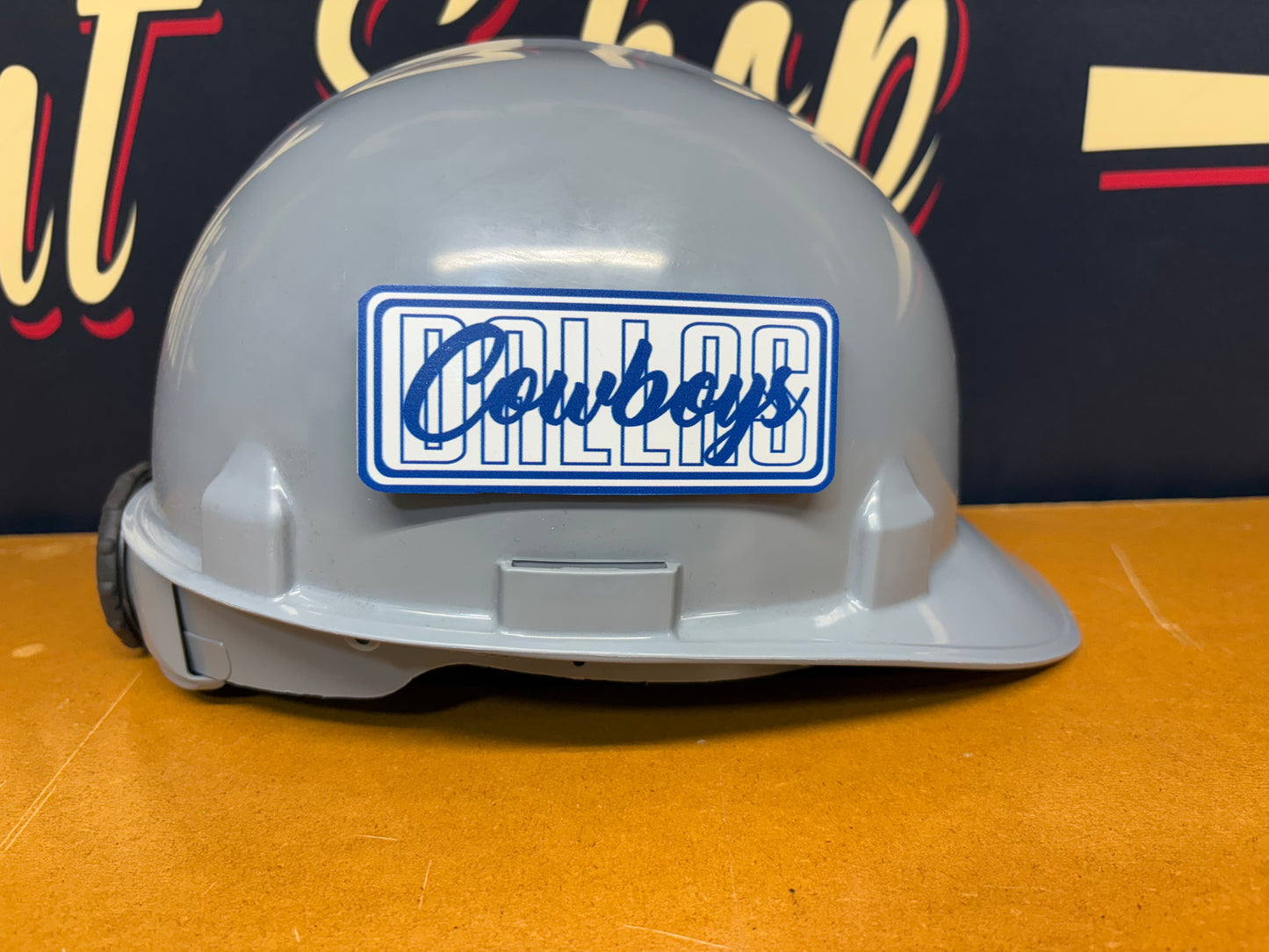 Custom Dallas Cowboys Tool Box, Hard Hat, Cooler, Locker Plaque - with adhesive