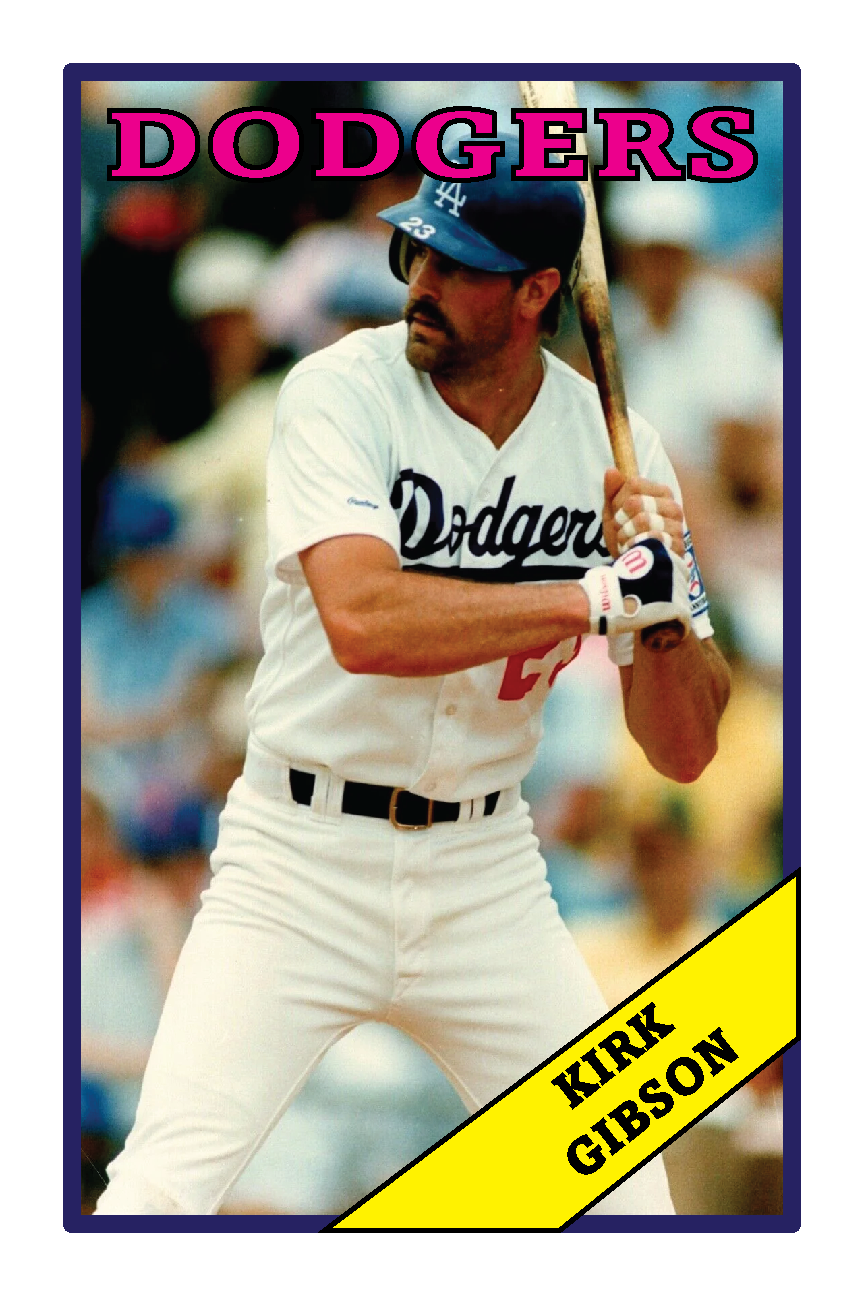 Custom Kirk Gibson Sport Card Sign