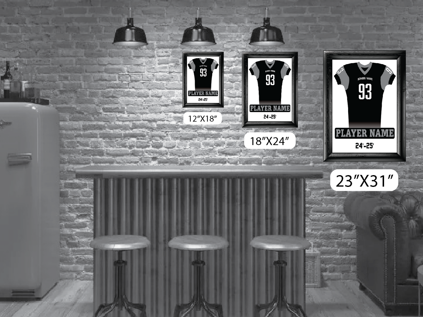 Personalized Full Football Jersey Frame