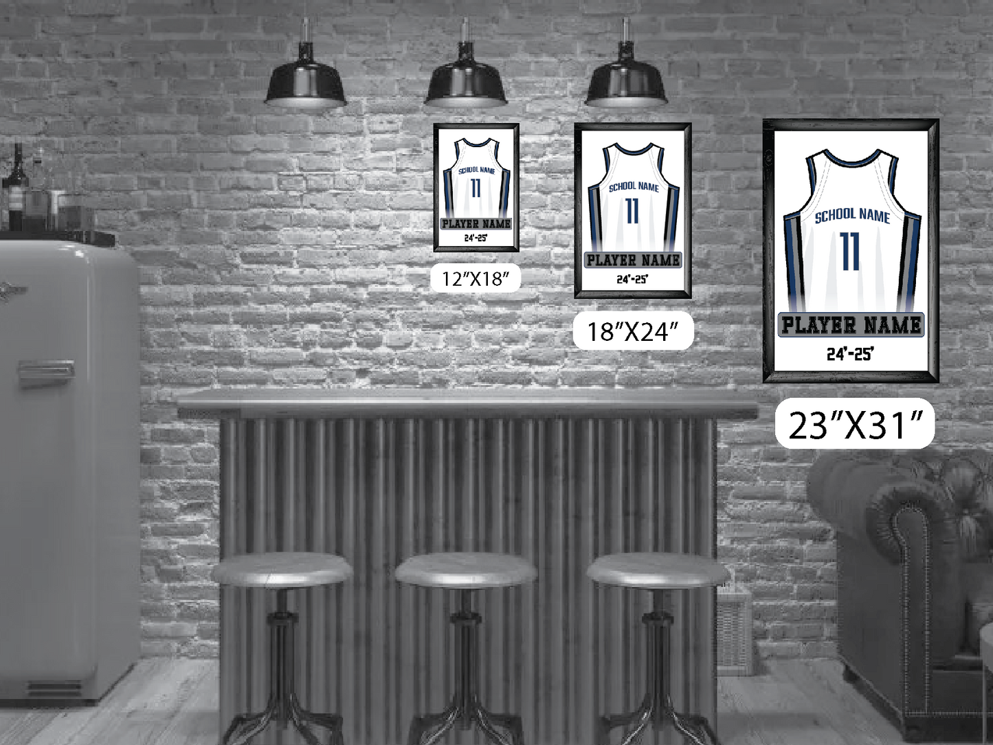 Personalized Full Basketball Jersey Frame