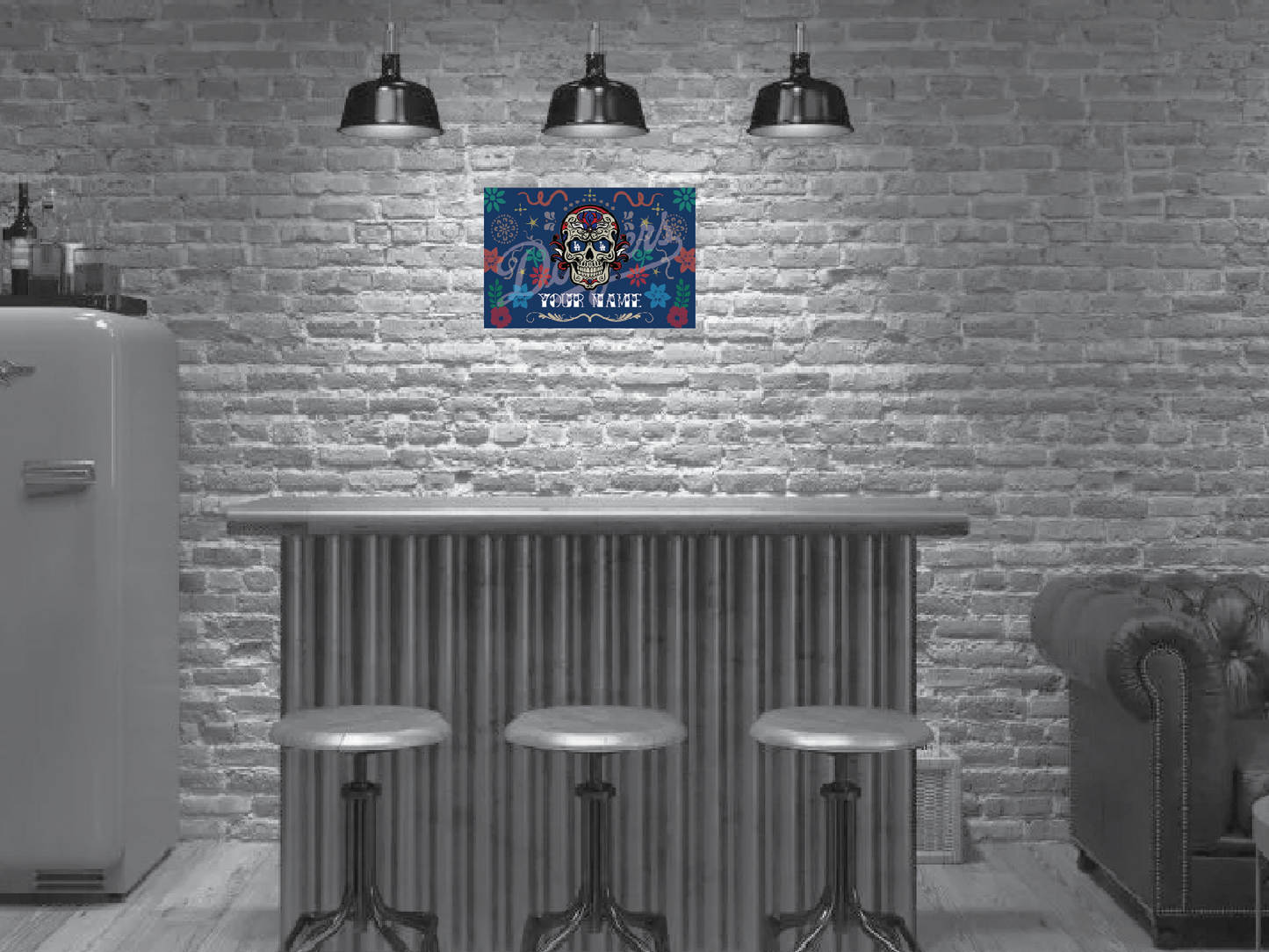 Personalized Dia De Los Muertos Wall Sign