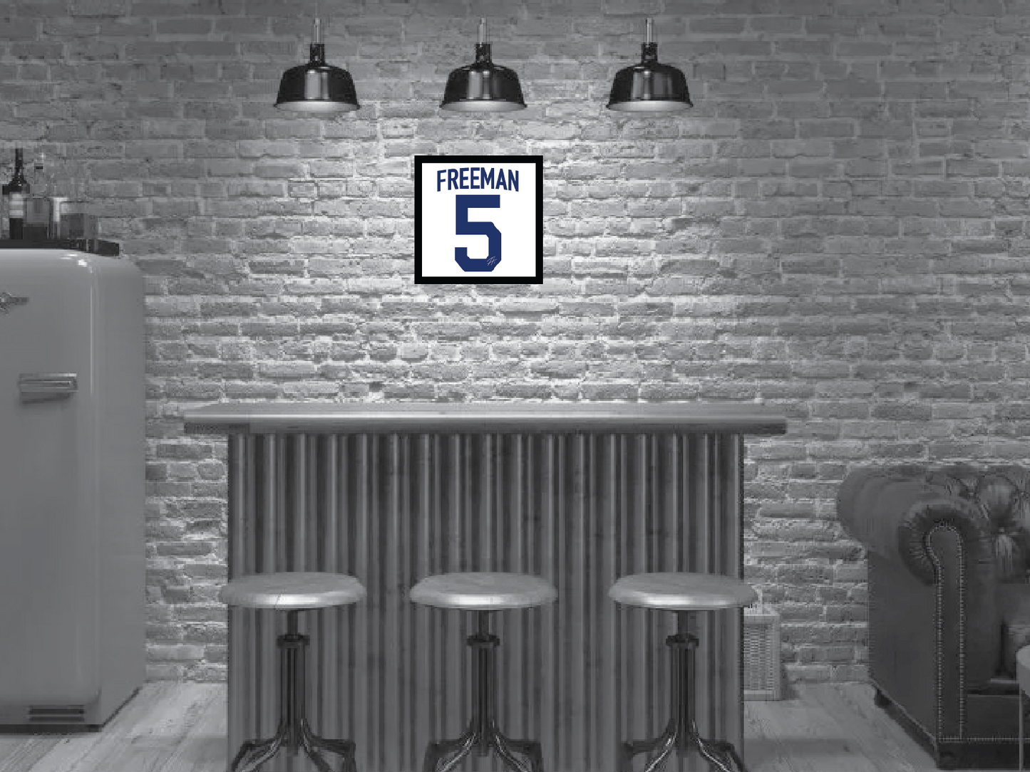 Custom Freddie Freeman Jersey wall sign