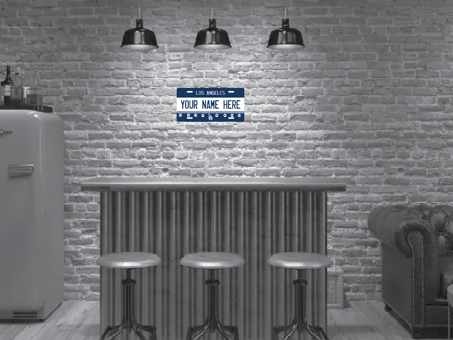Personalized Dodger License Plate Wall Sign