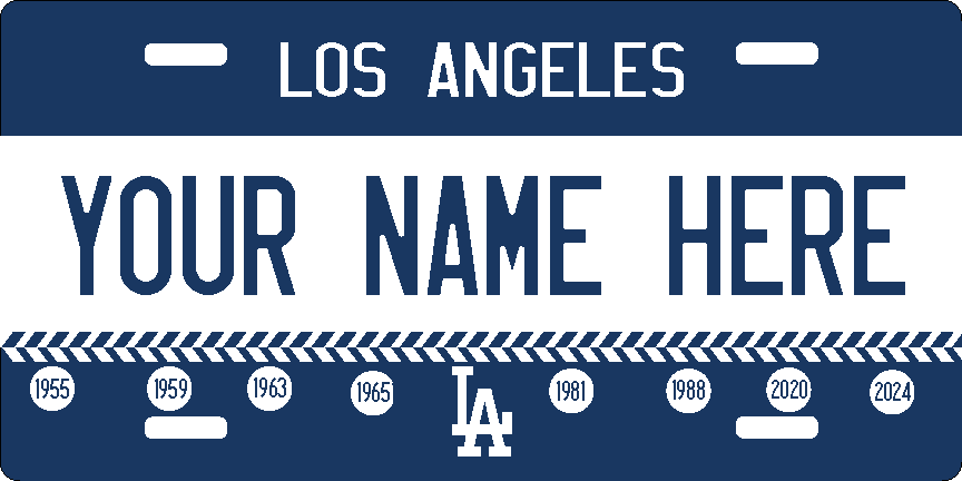 Personalized Dodger License Plate Wall Sign