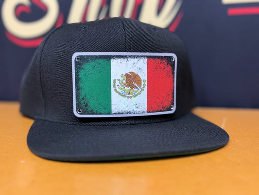 Mexican Flag Plaque Flat Hat