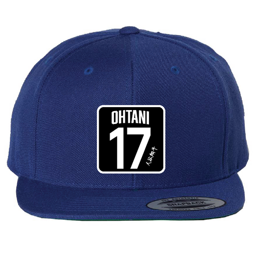 Custom Blue/Black 17 Ohtani Hat