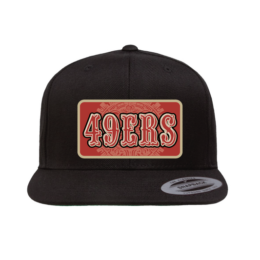 Old English Aztec Calendar 49ers Plaque Hat - OSPS 49ers Plaque Style
