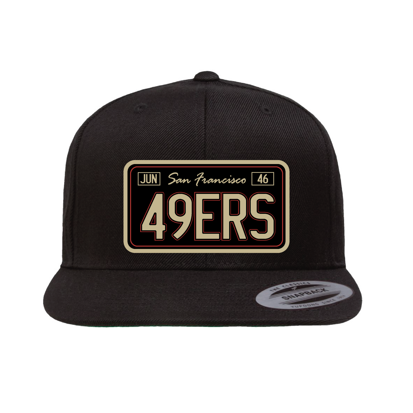 Black/Gold Edition License Plate 49ers Plaque Hat - OSPS 49ers Plaque Style