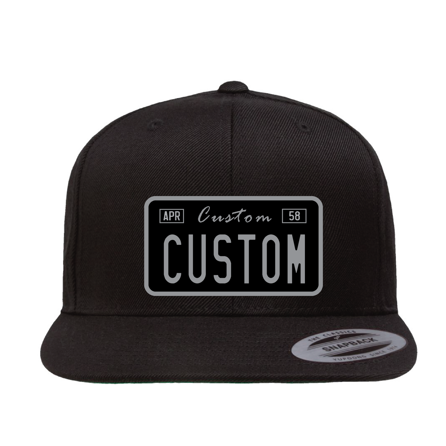 Customizable Black and Grey License Plaque Hat - OSPS Customizable Black and Grey