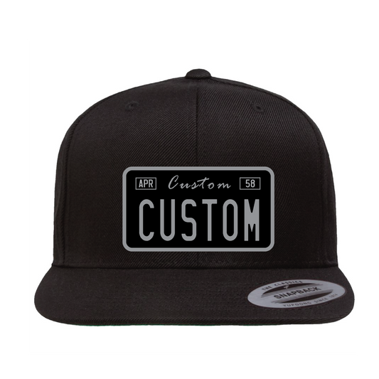 Customizable Black and Grey License Plaque Hat - OSPS Customizable Black and Grey