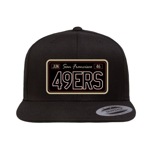 Black Edition License Plate 49ers Plaque Hat - OSPS 49ers Plaque Style