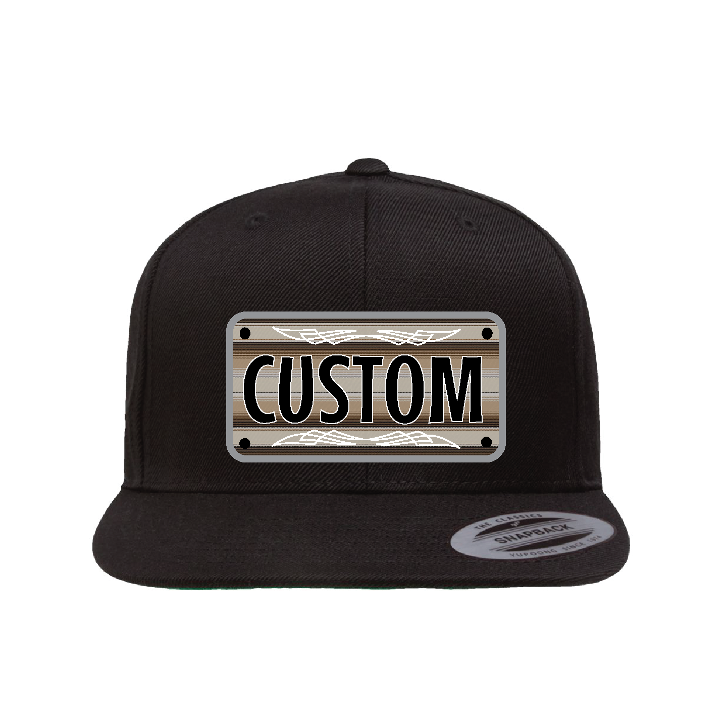 Custom Brown-White Sarape Plaque Flat Hat