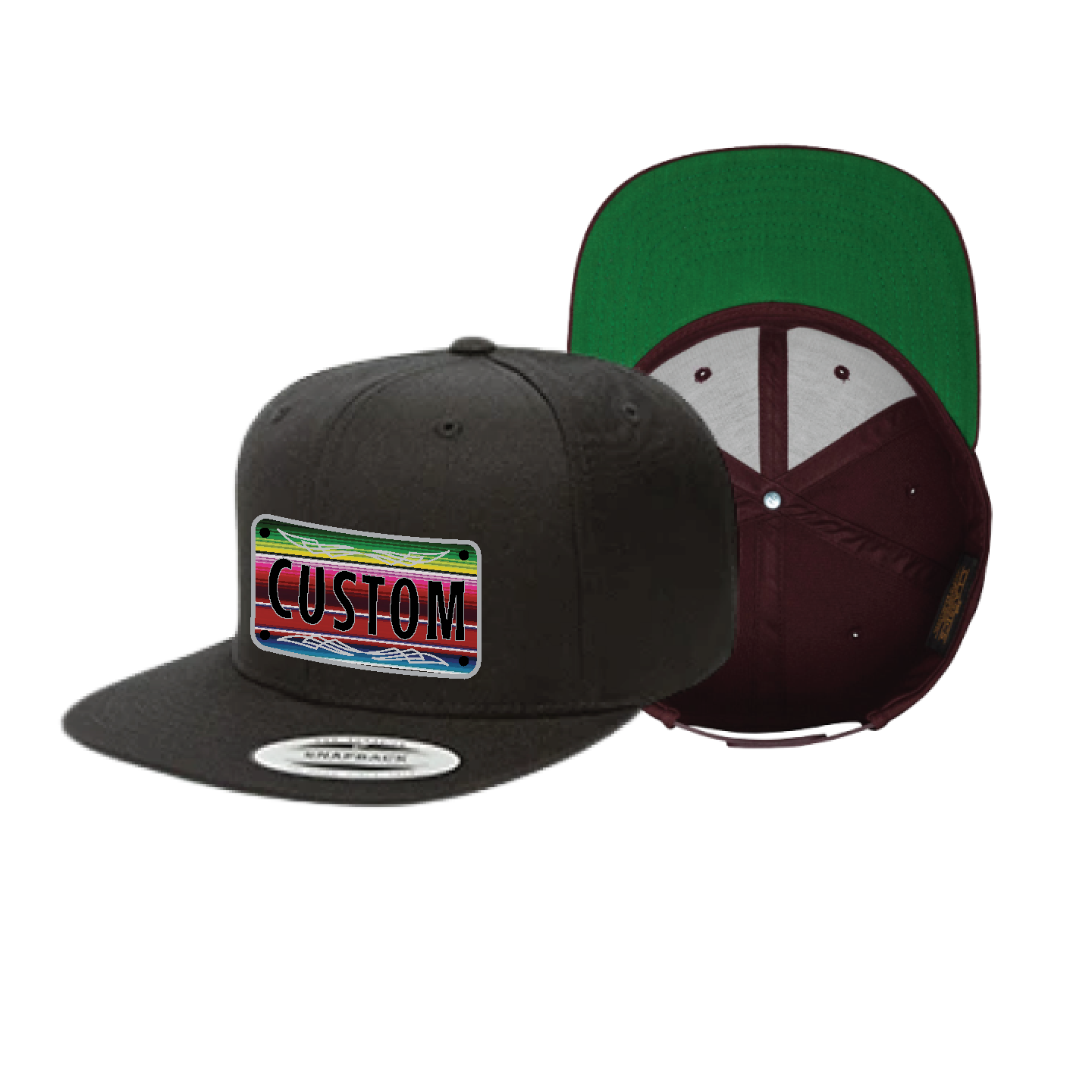 Custom Traditional Sarape Plaque Flat Hat
