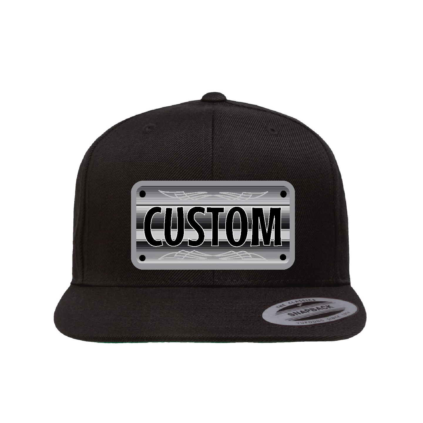 Custom Blk/Wht Sarape Plaque Flat Hat