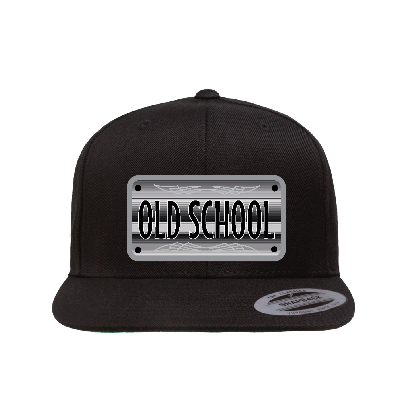 Custom Blk/Wht Sarape Plaque Flat Hat