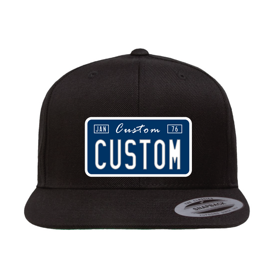 Customizable Blue and White License Plaque Hat - OSPS Customizable Blue and White