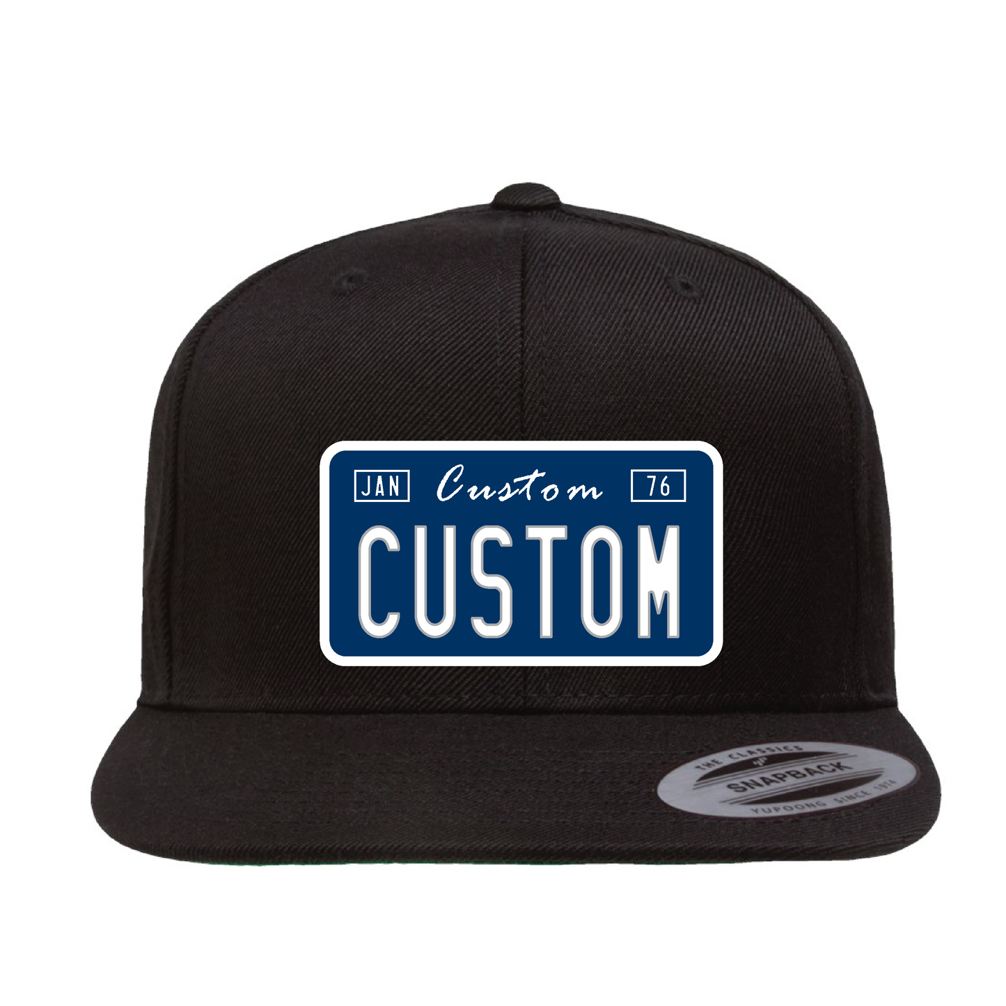 Customizable Blue and White License Plaque Hat - OSPS Customizable Blue and White