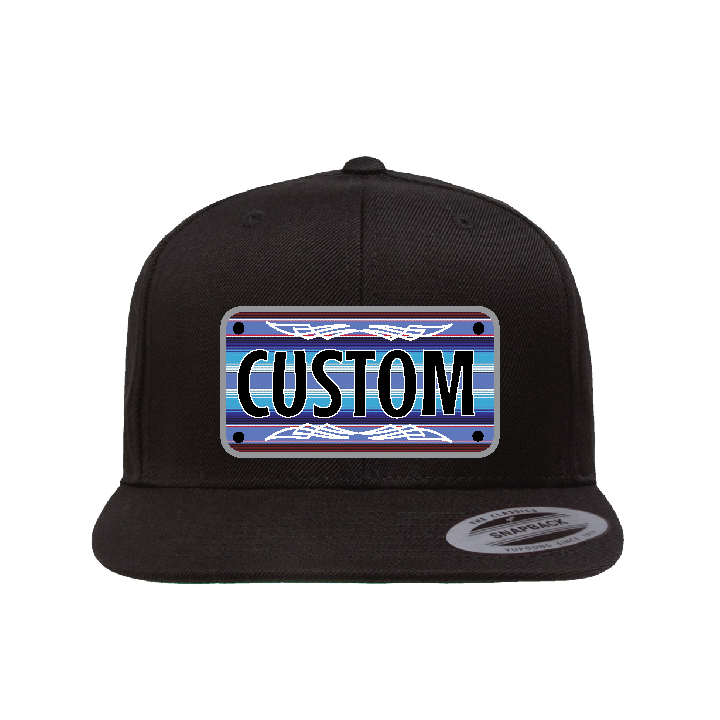 Custom Blue/White Sarape Plaque Flat Hat