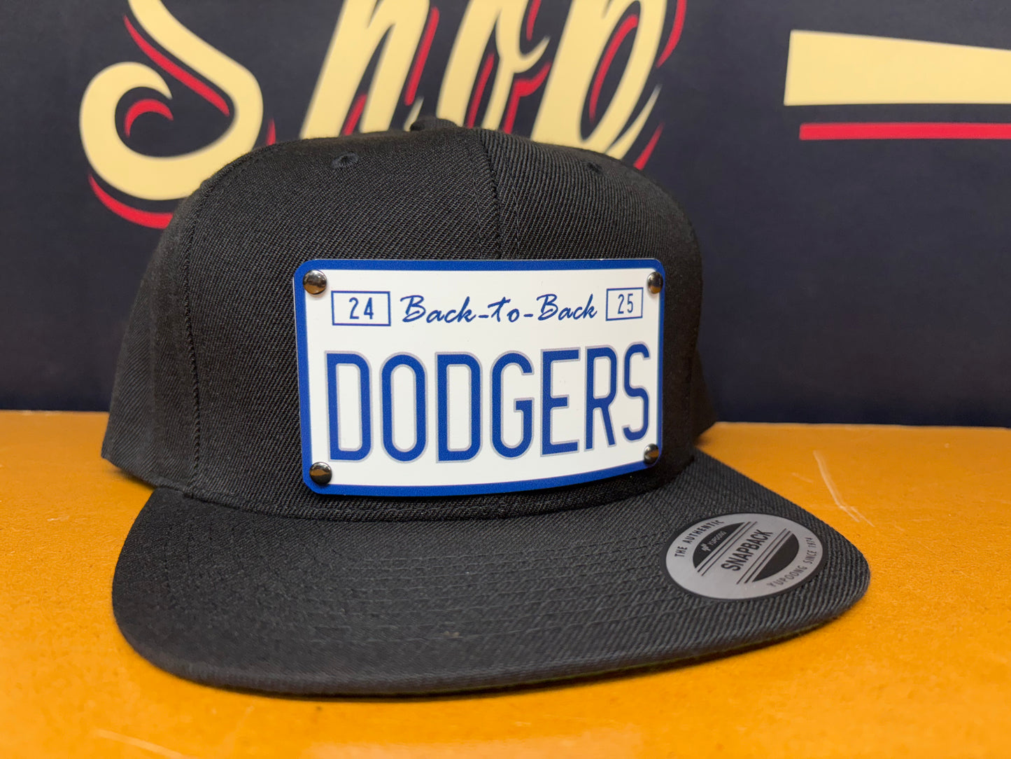 Los Angeles Back to Back Dodgers White Edition Plaque Hat Edition- OSPS Dodgers Back to Back White