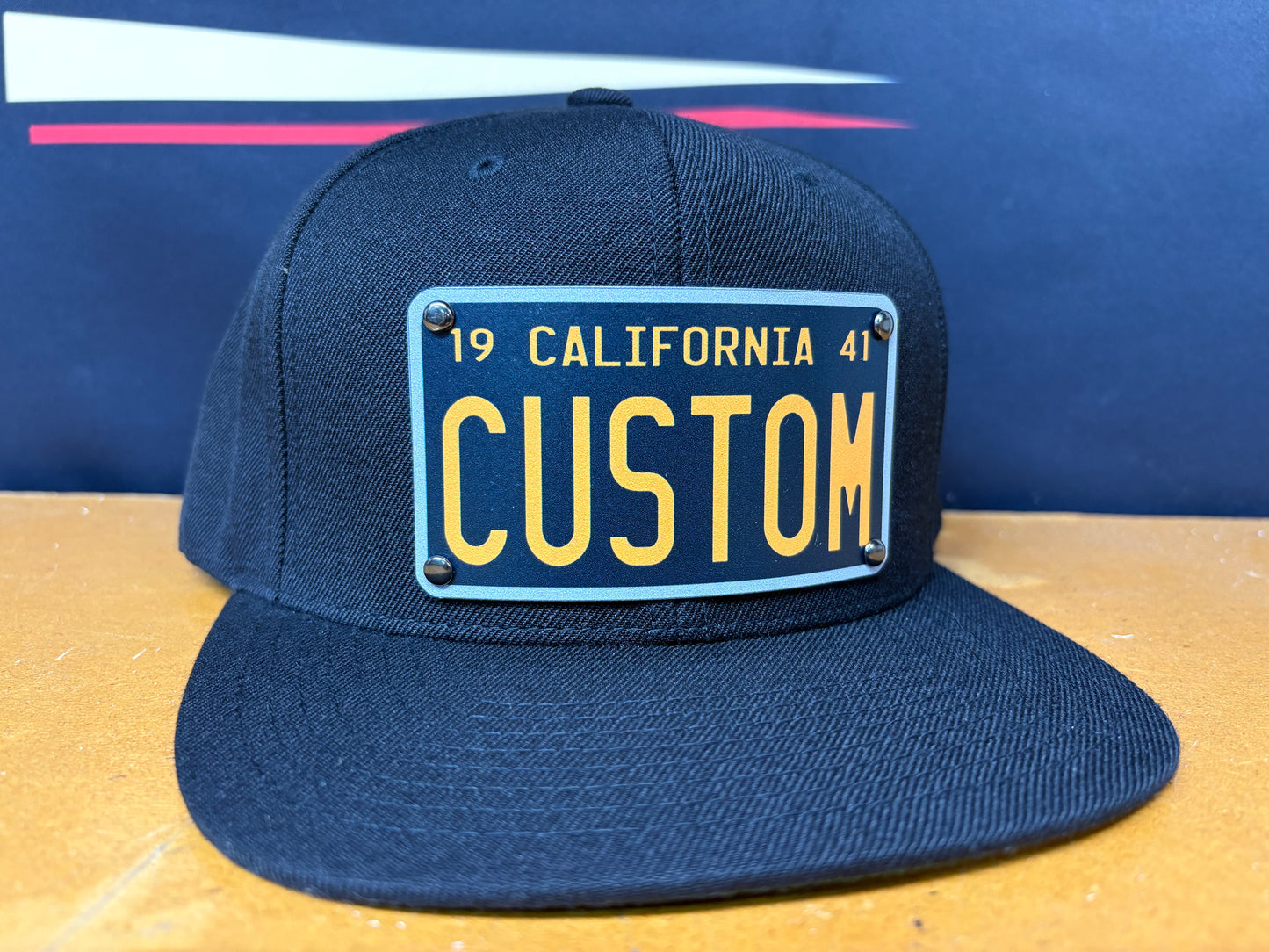 Personalized 41' Black And Yellow License Plate Vibe Hat
