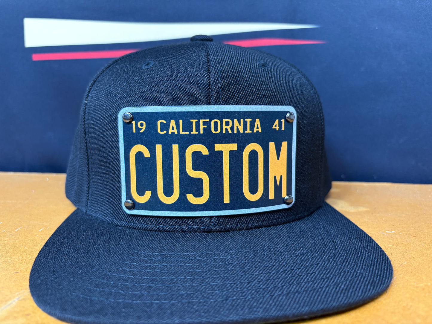 Personalized 41' Black And Yellow License Plate Vibe Hat