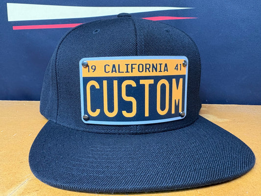 Personalized 40's Black And Yellow NY Style License Plate Vibe Hat
