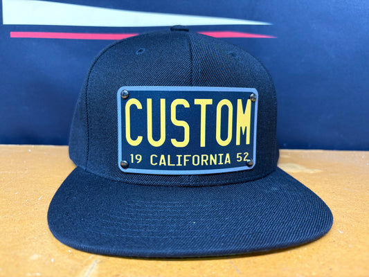 Personalized 80's Black And Yellow License Plate Vibe Hat