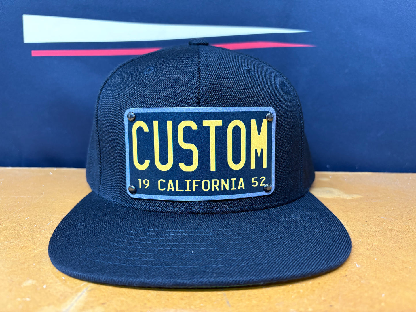 Personalized 52's Black And Yellow License Plate Vibe Hat