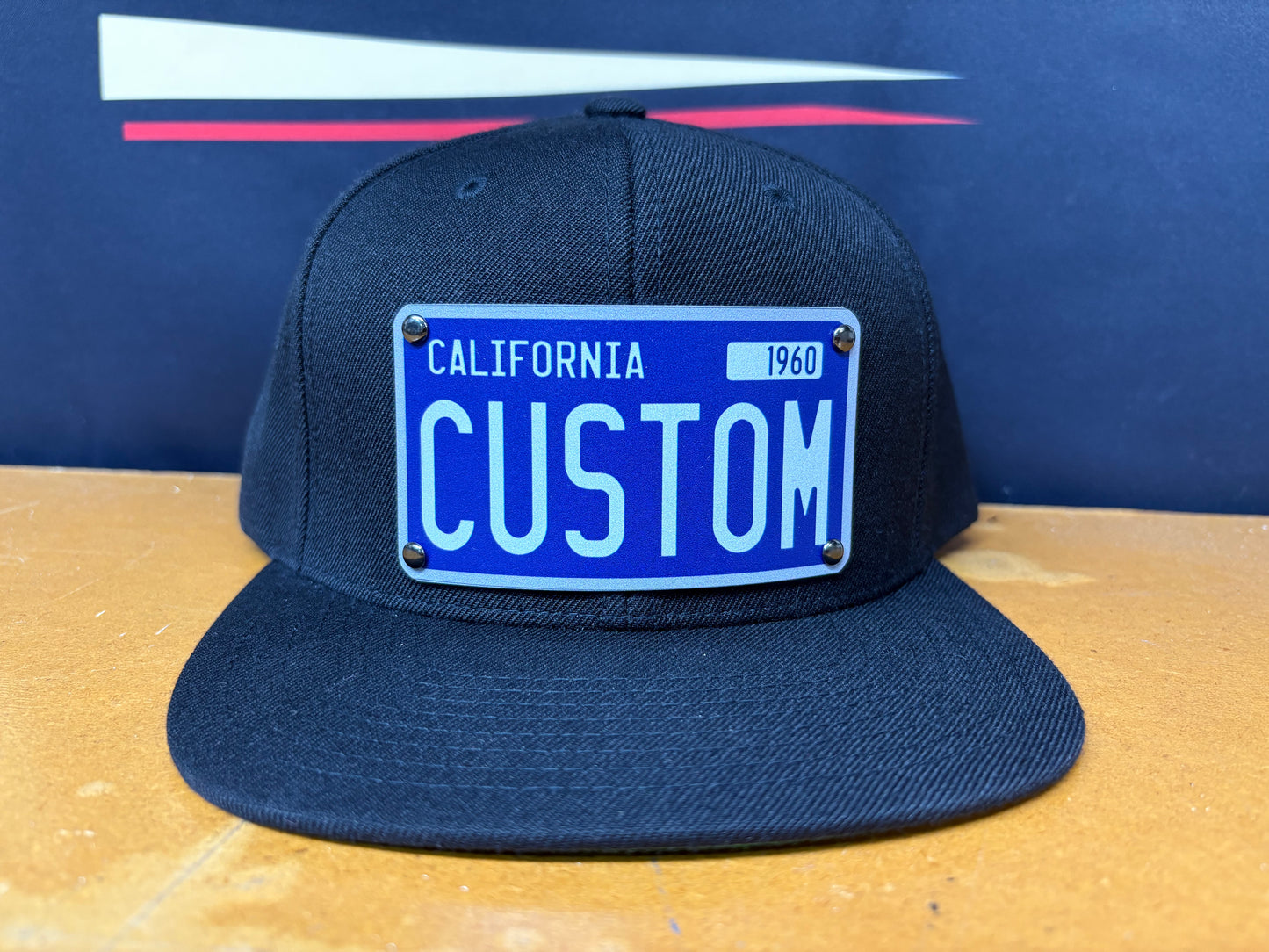 Personalized 40's Navy and Silver License Plate Vibe Hat - Nevada Style