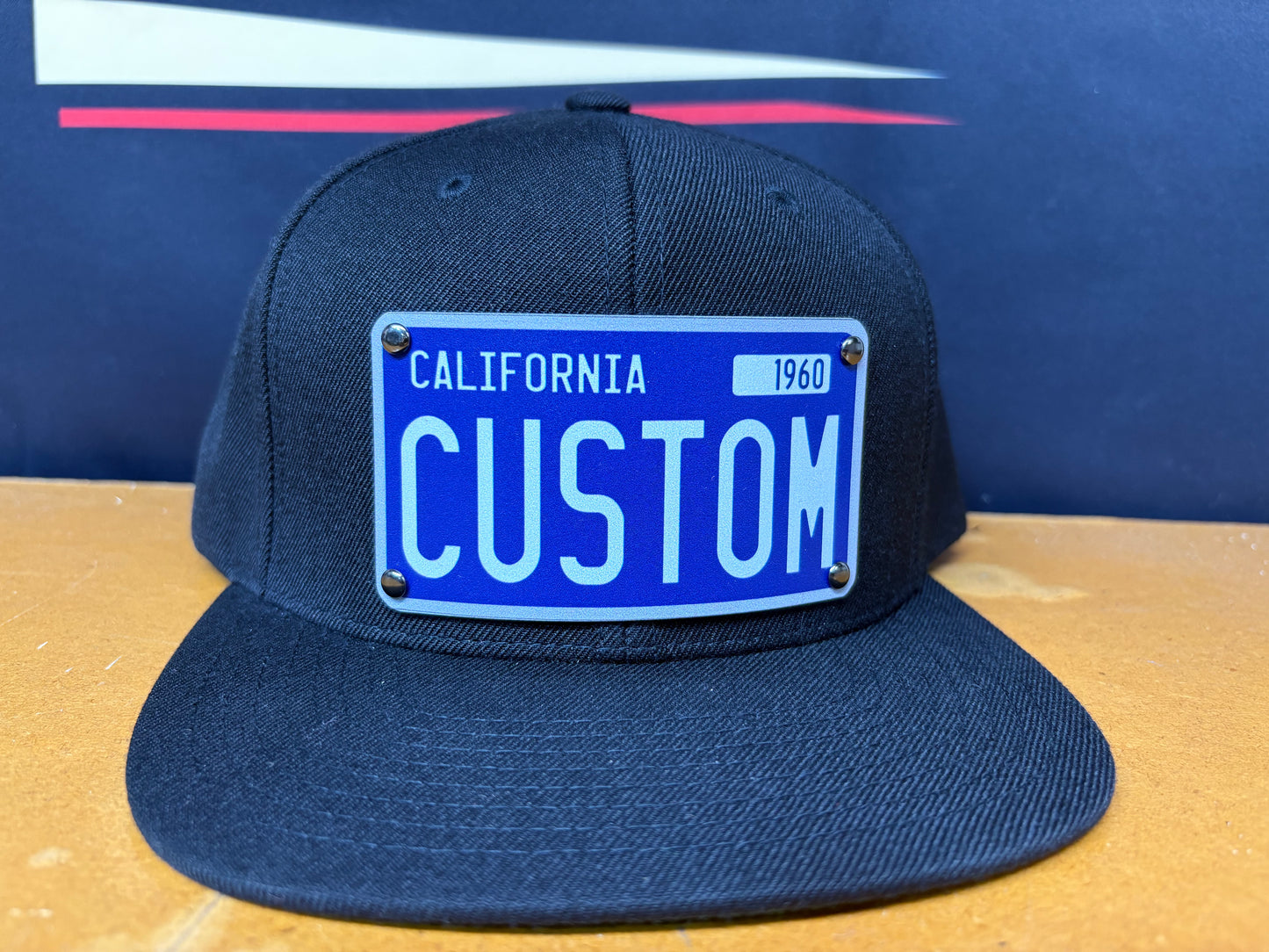 Personalized 40's Navy and Silver License Plate Vibe Hat - Nevada Style