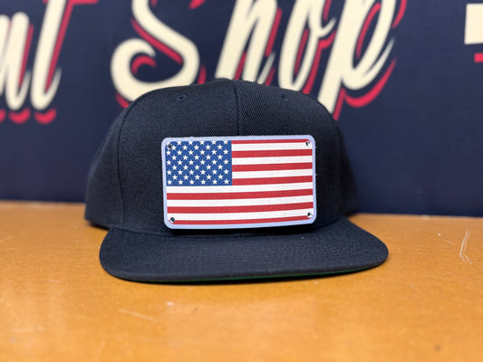 USA Flag Plaque Flat Hat