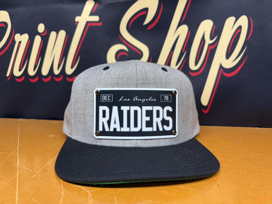 Raiders/RN4L License Grey Plate Hat - OSPS Plaque Style