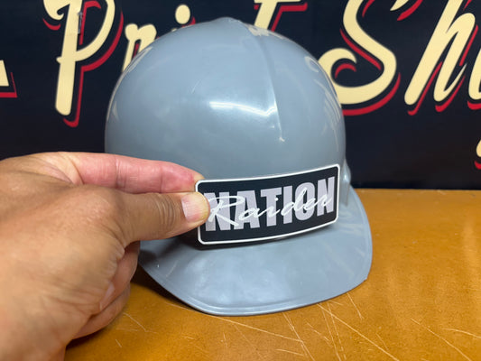 Custom Raider Nation Tool Box, Hard Hat, Cooler, Locker Plaque - with adhesive