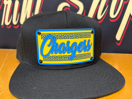 Custom Raza Chargers Plaque Hat - OSPS Chargers Plaque Style