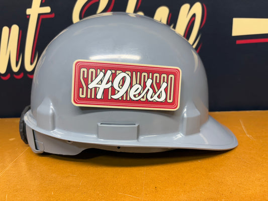 Custom 49ers San Francisco Tool Box, Hard Hat, Cooler, Locker Plaque - with adhesive