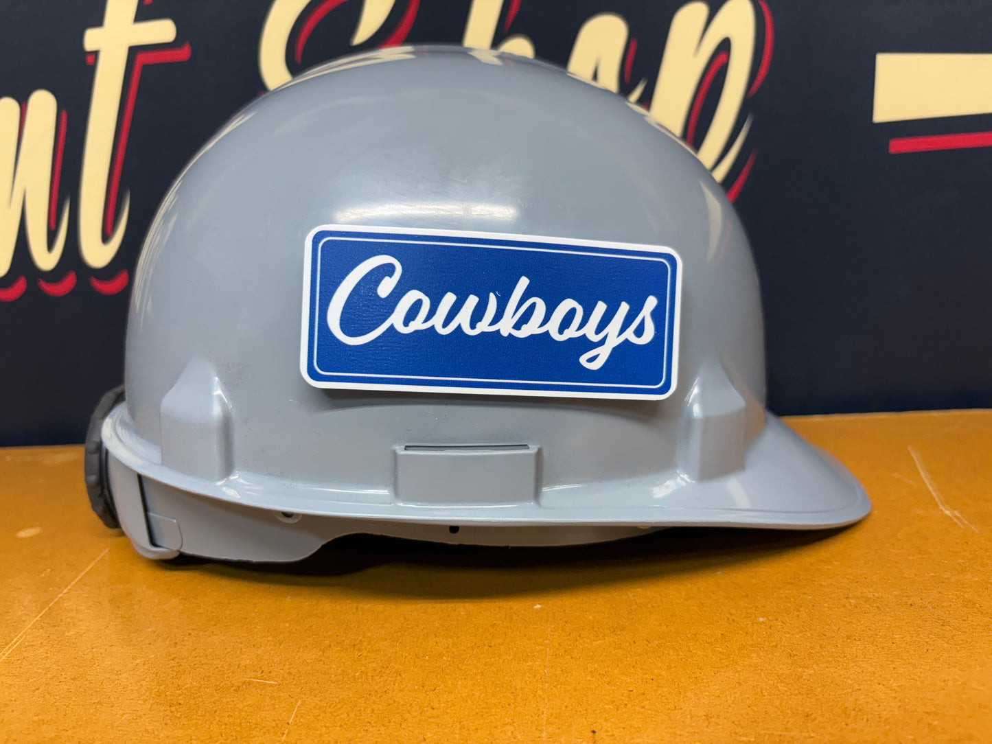 Custom Cowboys Pinstripe Tool Box, Hard Hat, Cooler, Locker Plaque - with adhesive