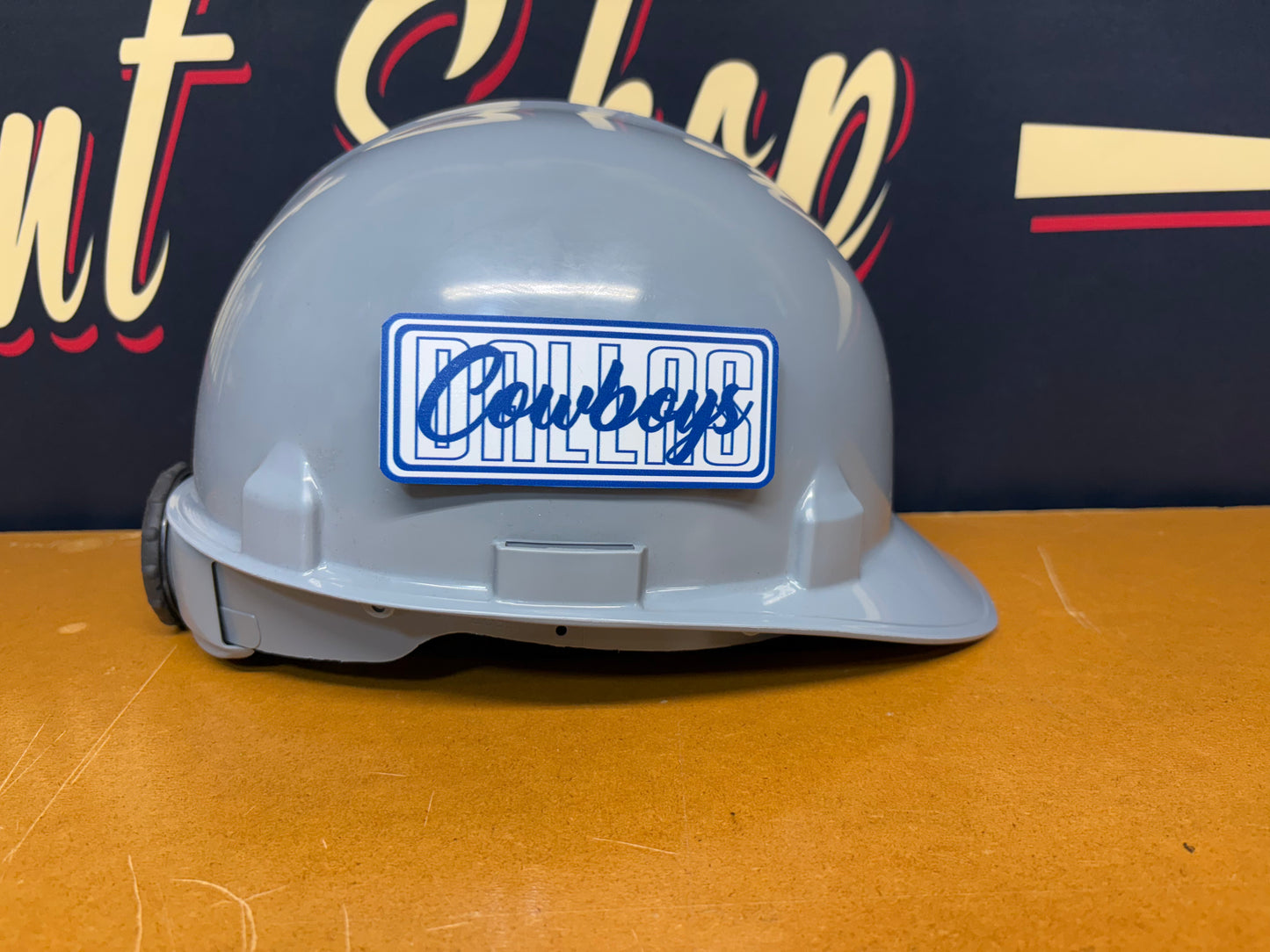 Custom Dallas Cowboys Tool Box, Hard Hat, Cooler, Locker Plaque - with adhesive
