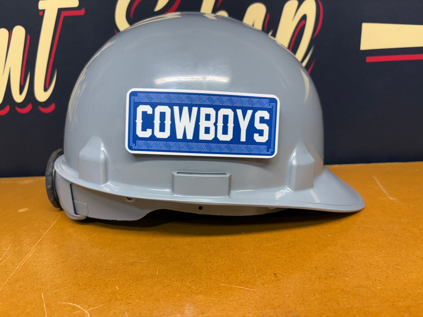 Custom Cowboys Raza Tool Box, Hard Hat, Cooler, Locker Plaque - with adhesive